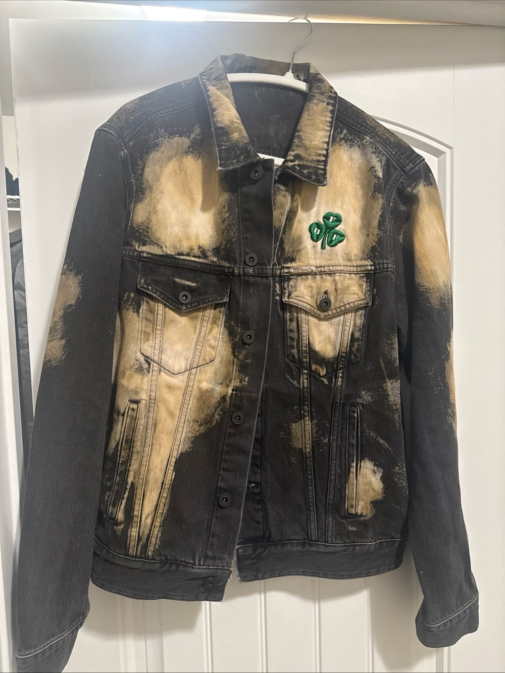 Off-White c/o Virgil Abloh Liberty Bleached Denim Jacket Size L (Slim)